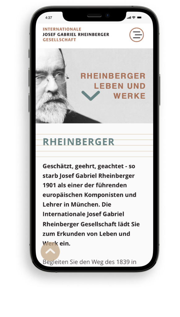 Screenansicht Mobil von rheinberger.li